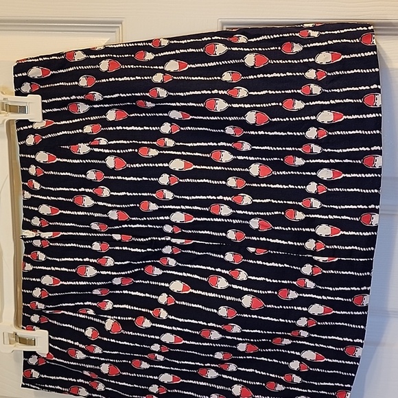 Lilly Pulitzer Nautical Navy Swim Lanes Skirt Gold Anchor Pulls Women's Size 2 - Picture 11 of 17
